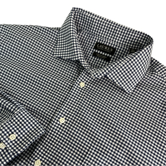 Lauren Ralph Lauren Other - Lauren Ralph Lauren Mens Long‎ Sleeve Regular Fit Navy White Checkered Shirt XL